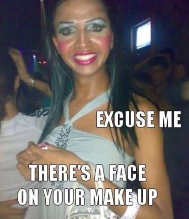 there is a face on your make up