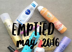 Emptied beauty products May 2016