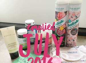 Emptied beauty products July 2016