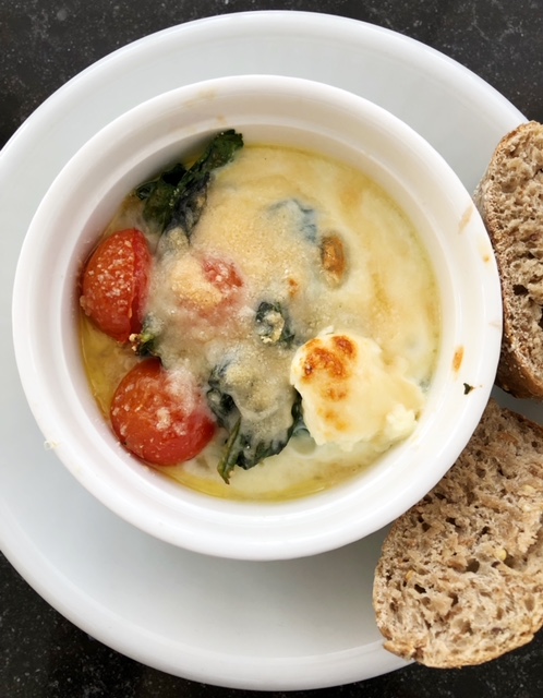 Oeuf and cocotte recipe as Easter breakfast